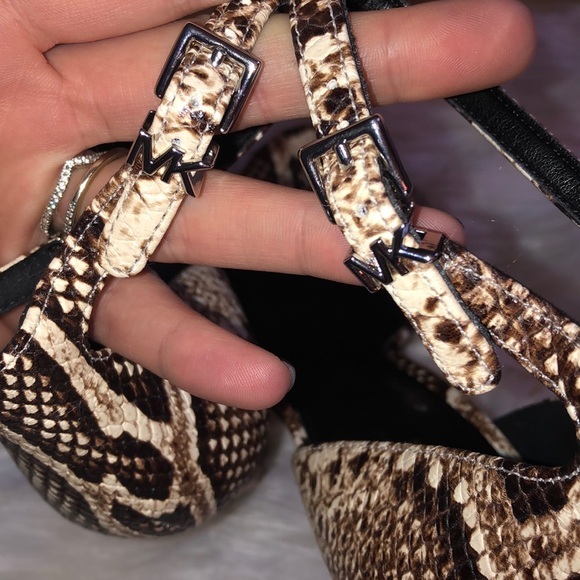 MICHAEL by Michael Kors snakeskin strapping heels - Picture 6 of 9